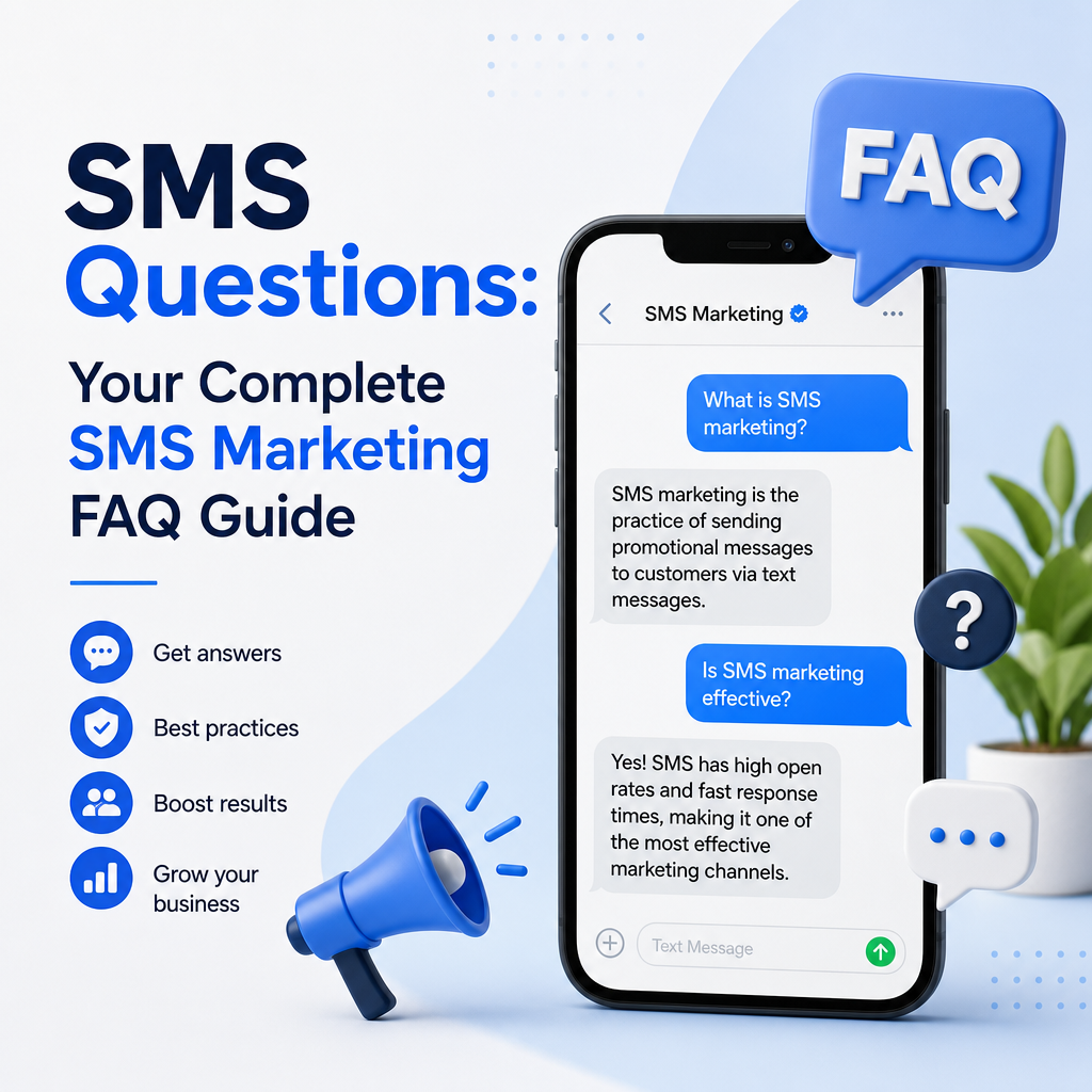 SMS marketing FAQ guide with tips on compliance, timing, and better results
