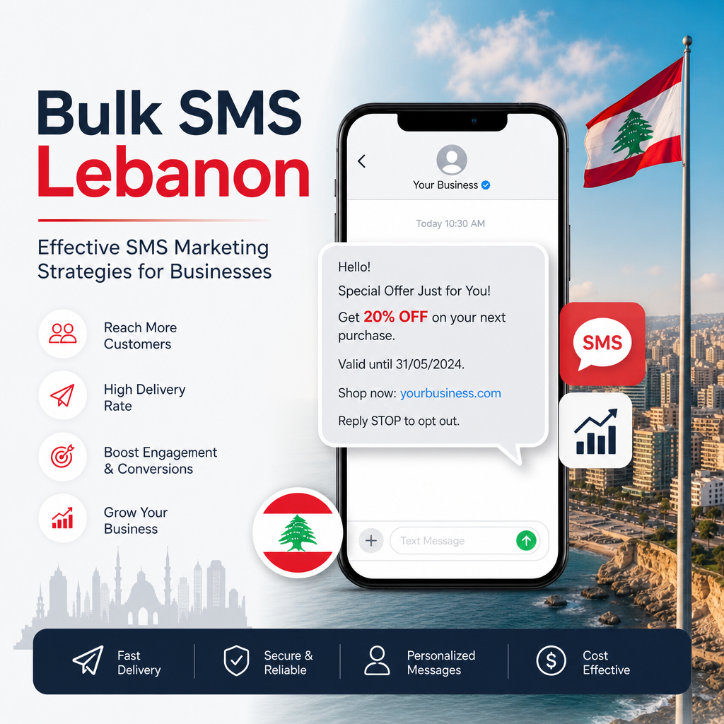 Bulk SMS Marketing in Lebanon - eBeirut Business dashboard showing bulk SMS marketing in Lebanon for customer engagement and growth