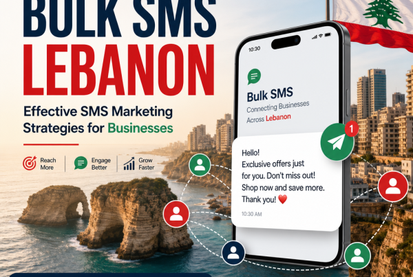Person using a phone for bulk SMS marketing in Lebanon to send business promotions and updates