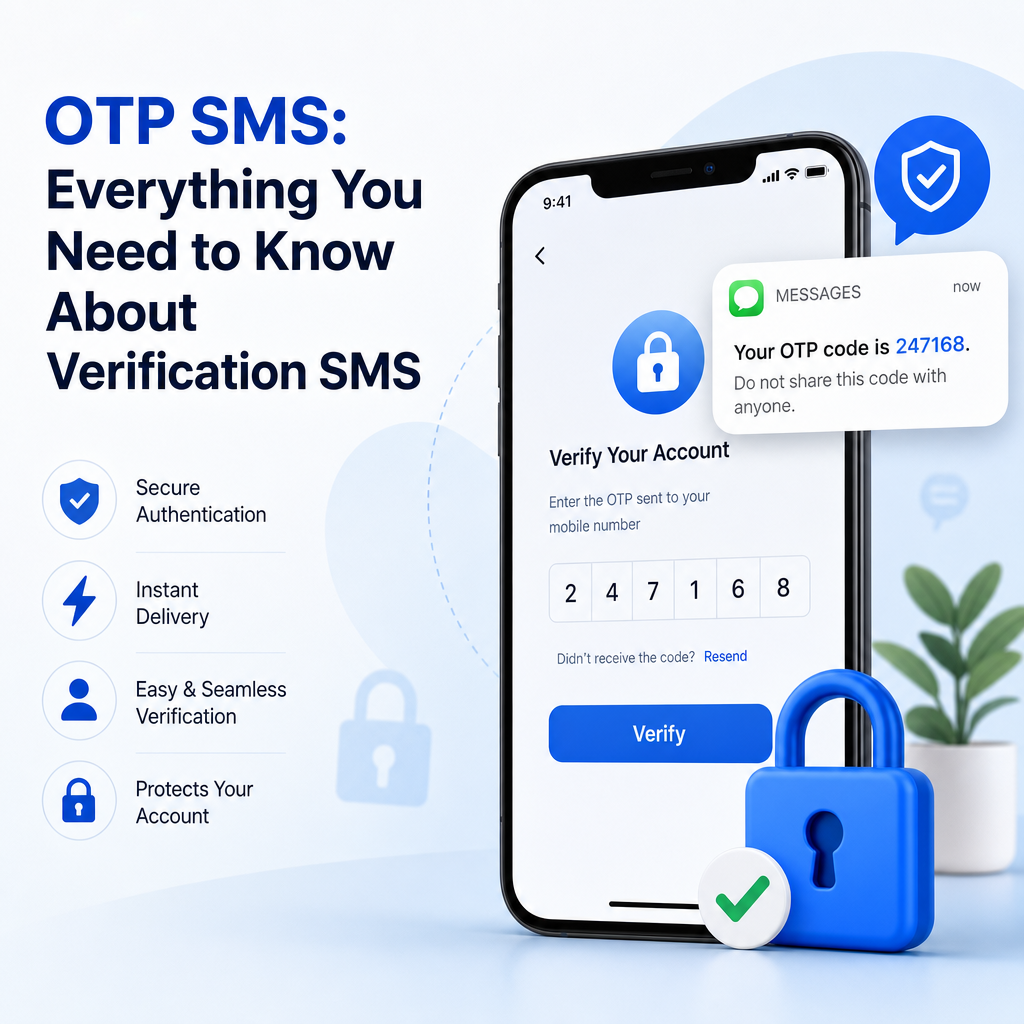 OTP SMS Verification Process - eBeirut Illustration of OTP SMS verification on a phone for secure account authentication