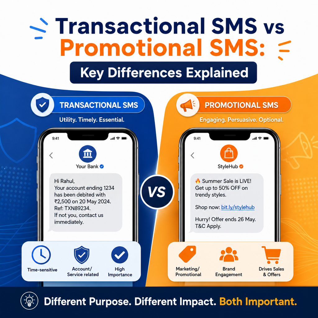 Transactional SMS vs Promotional SMS: Key Differences Explained
